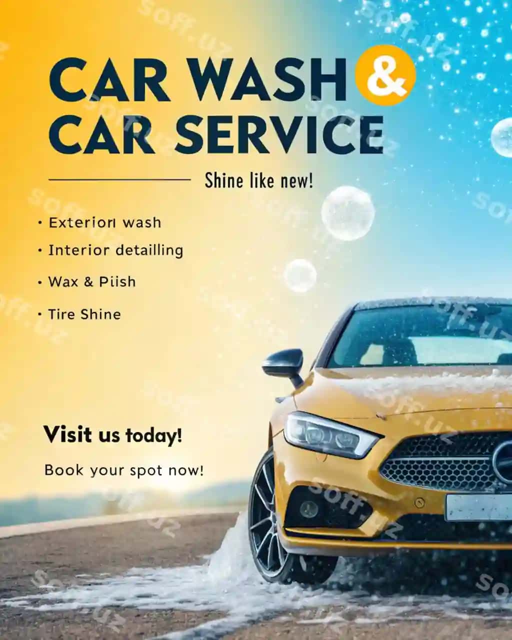 Shamoli toza avtomobil yuvish detalizatsiyasi tajriba maksimal yorqinlik sifatli xizmat bilan | Sparkling clean car wash detailing experience ultimate shine with quality service