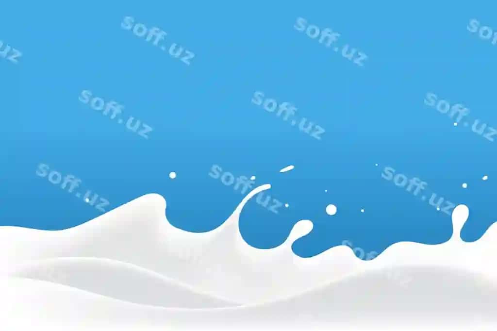 Oq sut dalalanglar yo'gurt dizayn elementlari | White milk waves yogurt design elements 2