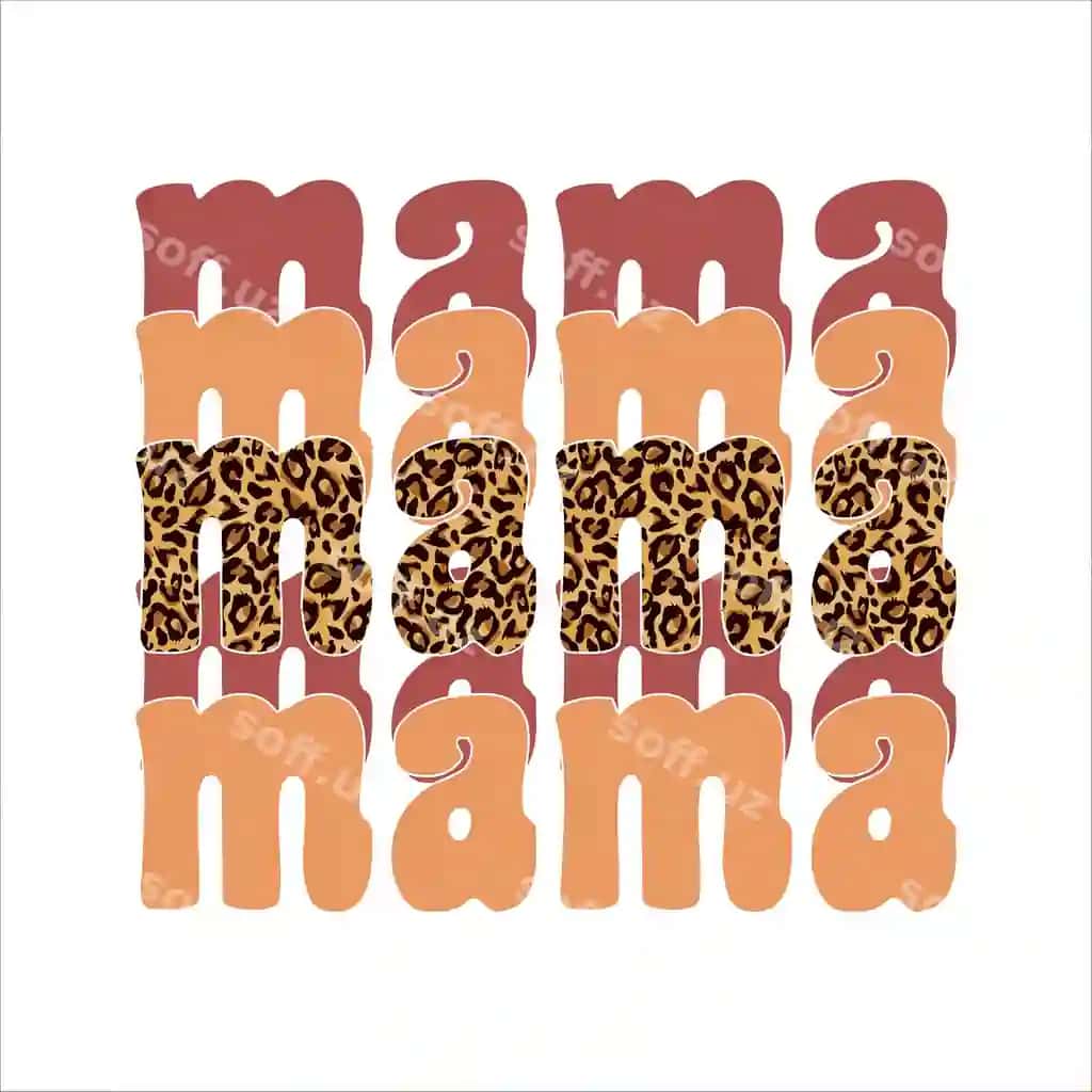 Mama mama u deb yozilgan chop et | Print that says mama mama it