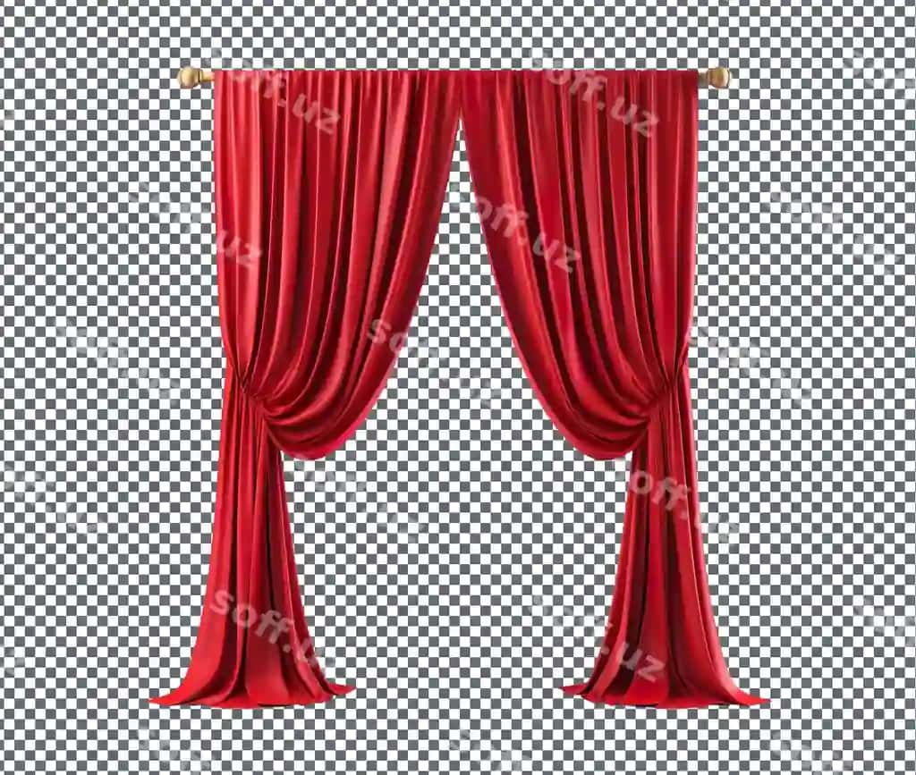 Chiroyli parda drap ajraltirilgan shaffof orqa fonda | Beautiful curtain drape isolated transparent background