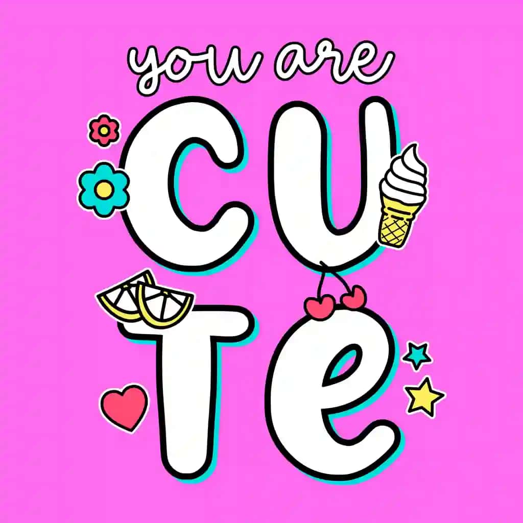 Siz dudllar bilan yoqimli matnsiz | You are cute text with doodles