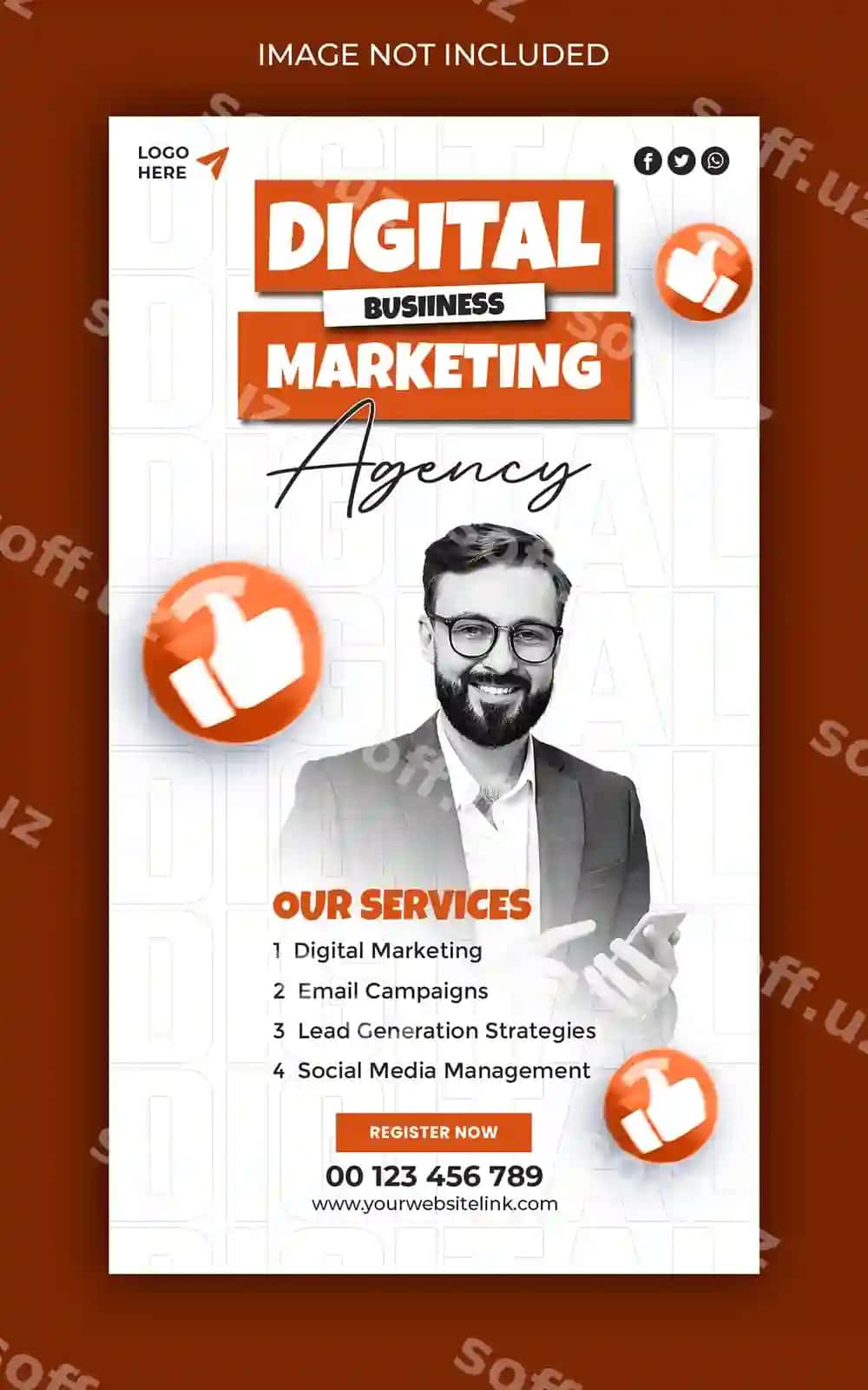 Raqamli marketing agentligi korporativ facebook instagram hikoya shabloni | Digital marketing agency corporate facebook instagram story template