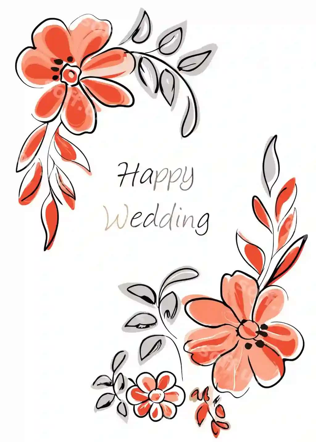 Baholli gulli nikoh kartasi oq fonda | Luxury floral wedding card white background