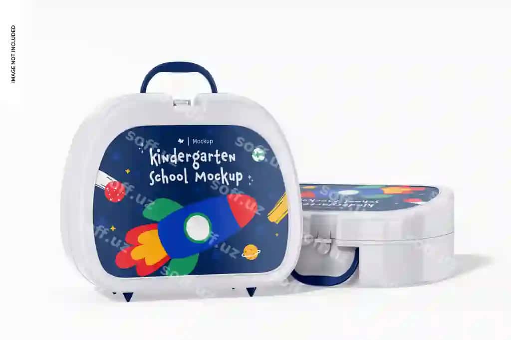 Bolalar tushlik sumkalarining maketi tushib ketdi | Kids lunchbags mockup standing dropped