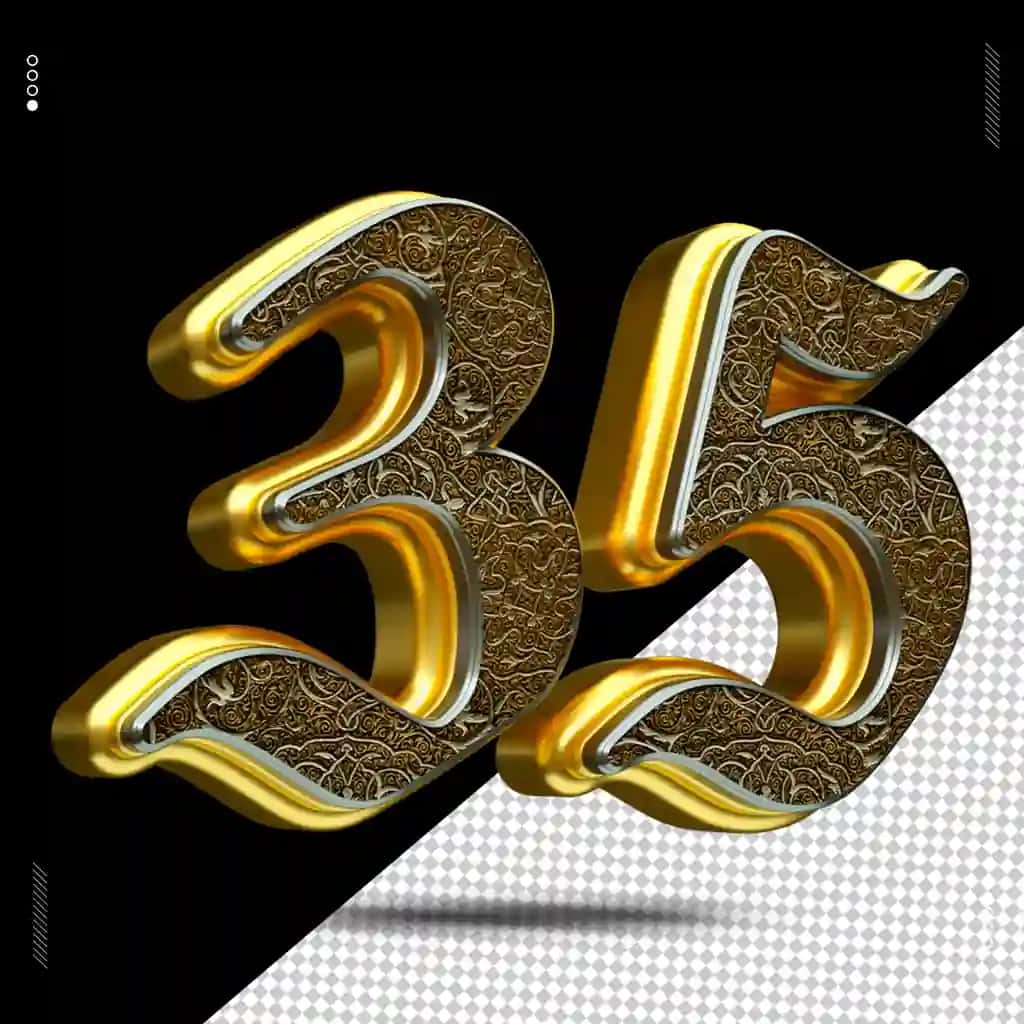 3D render raqami shrift O'rta asr oltin | 3d render number font medieval gold