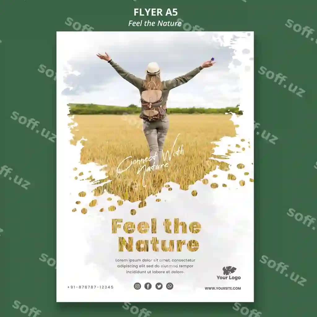Tabiiylik shabloni flyer | Feel nature template flyer