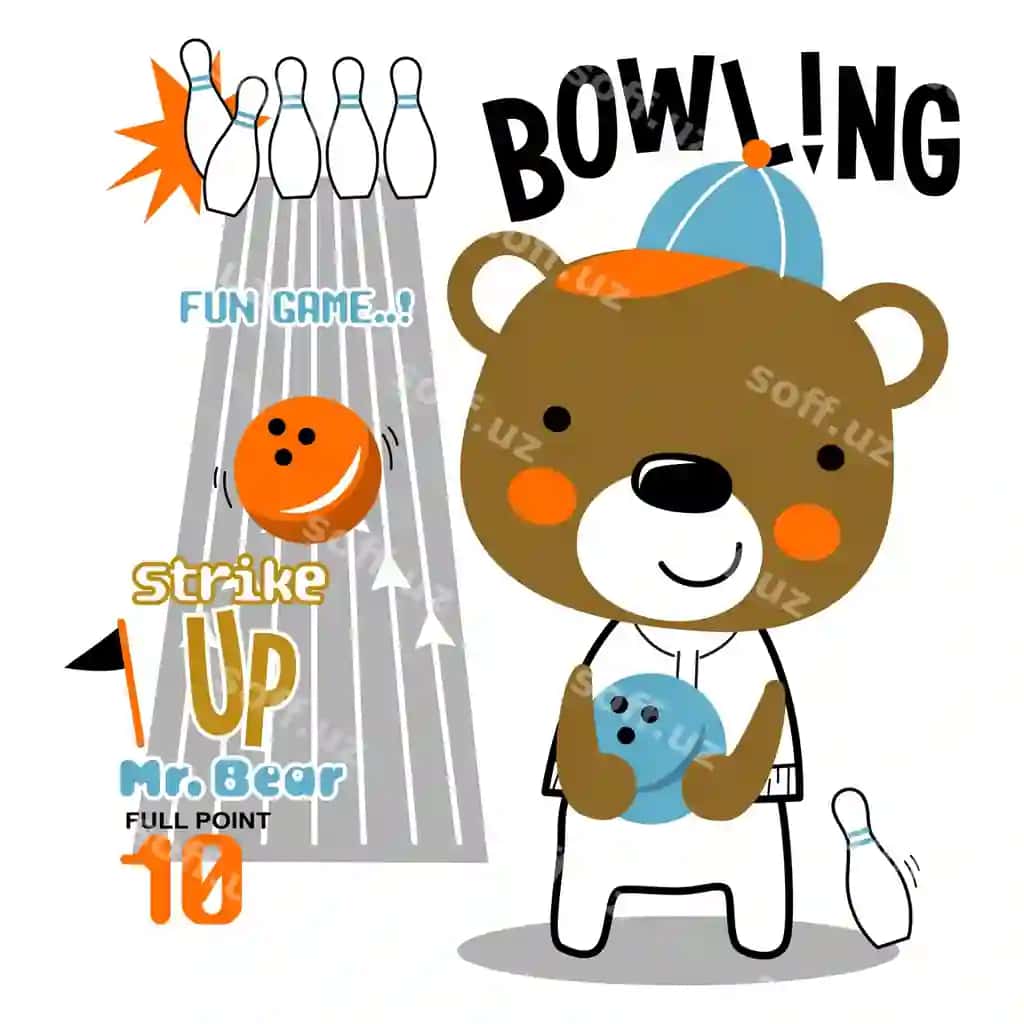 Ayiq boylash o'yinini oyniyapti gulbishik hayvon karikaturası | Bear playing bowling funny animal cartoon