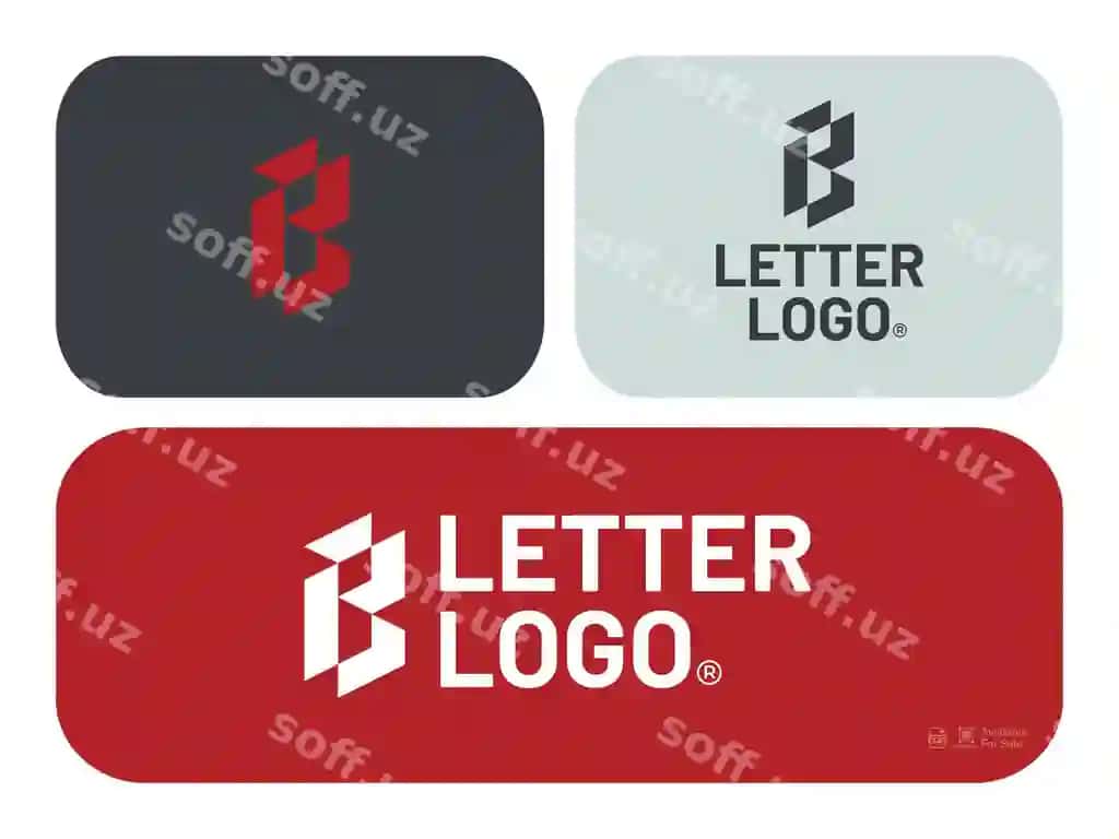 Harf logotipi zamonaviy korporativ brending, geometric bosh harf B bilan | Letter logo modern corporate branding with geometric initial b