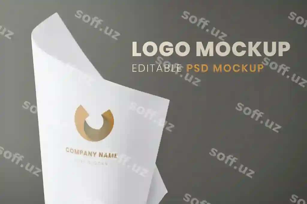 Korporativ logotip maketi zamonaviy professional psd dizayn qog'ozi | Corporate logo mockup modern professional psd design paper