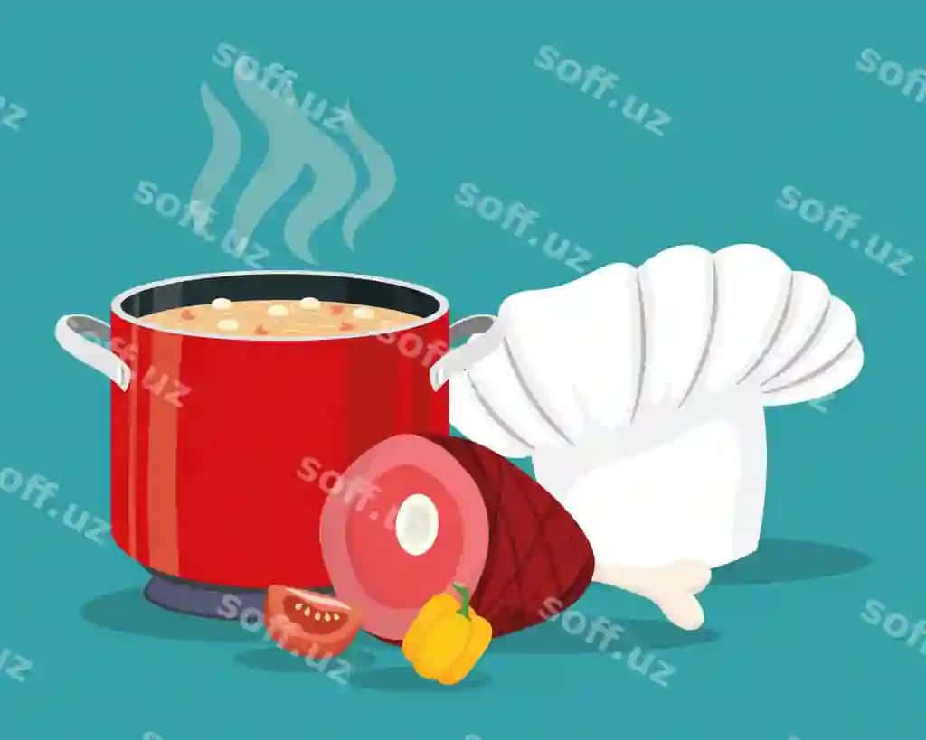 Pishirish uchun ingredientlar idish elementlari to'plami | Cooking ingredients pot elements set