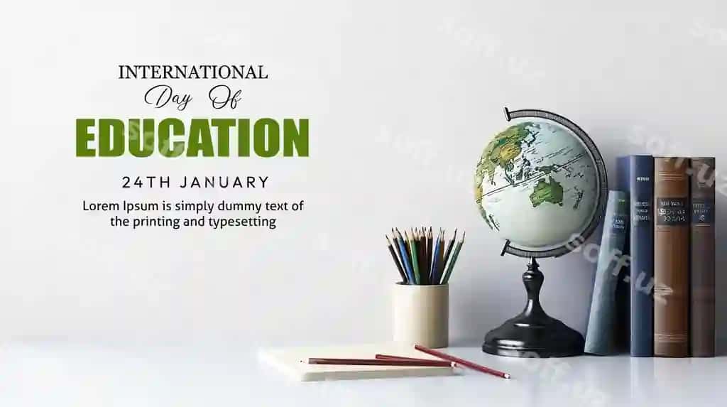 Oq tanlilar bilan xalqaro kunlik ta'lim | International day education with white background