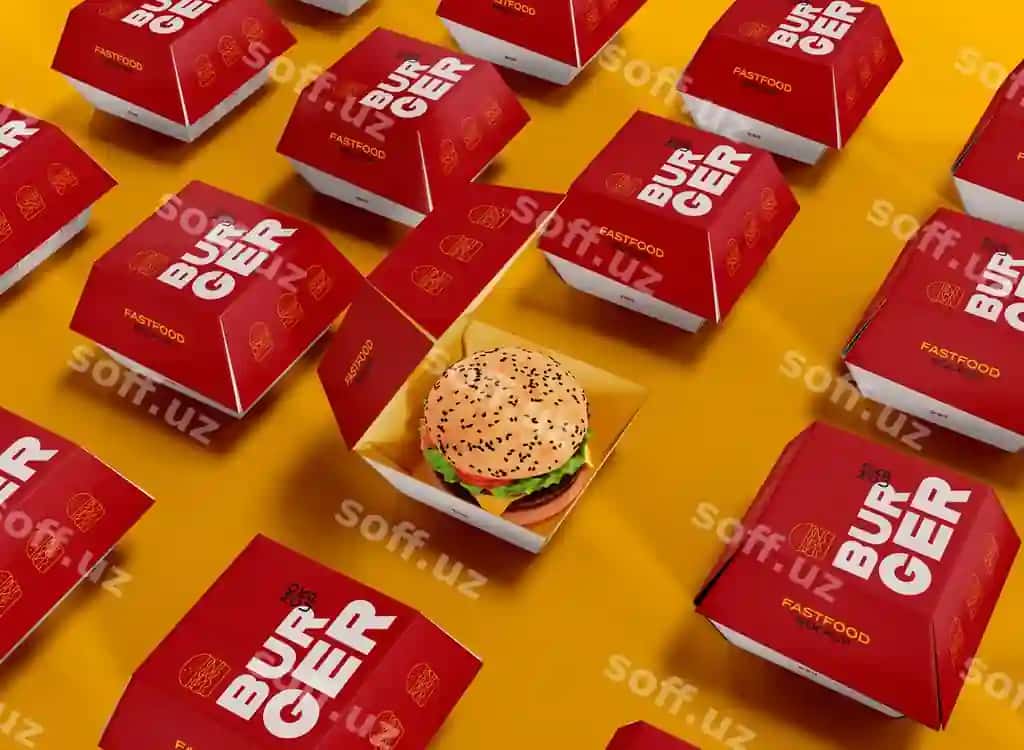 Tez ovqatlanish maketi | Fast food mockup
