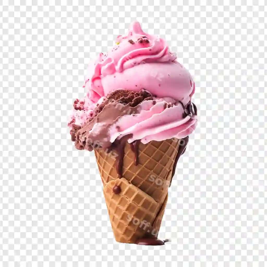 Neapolitan muzqaymoq ajraltirilgan shaffof fonda | Neapolitan ice cream isolated transparent background