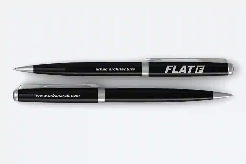Ikki qalam maketining yuqoridan ko'rinishi | Top view two pens mockup