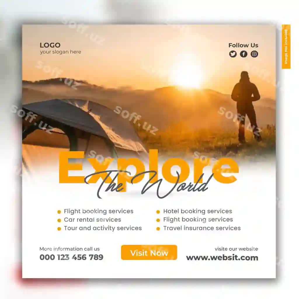 Sayohat ijtimoiy media dizayni | Travel social media design