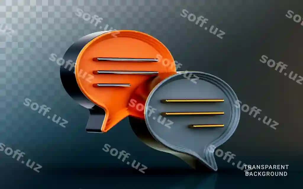 Izoh matn ikon qorong'i fonda 3d render konsepsiya aloqa | Comment text icon dark background 3d render concept communication