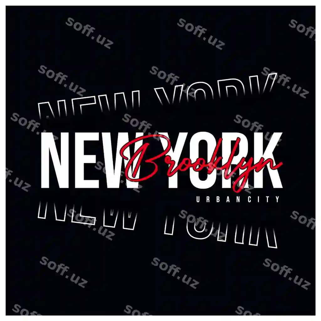 Yangi York Brooklyn tipografiya grafik vektor illustratsiya | New york brooklyn typography graphic vector illustration