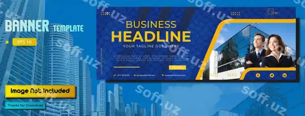 Banner tahlili uchun shablon kompaniyasi taqdimoti | Business template banner presentation promotion company