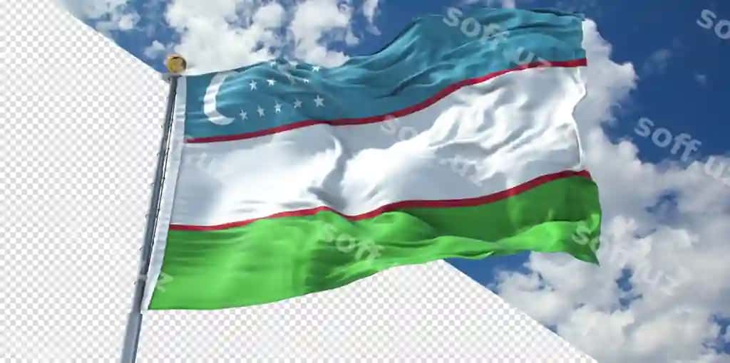 Realistik 3D O‘zbekiston bayrog‘ini shaffof qiladi | Realistic 3d renders uzbekistan flag transparent
