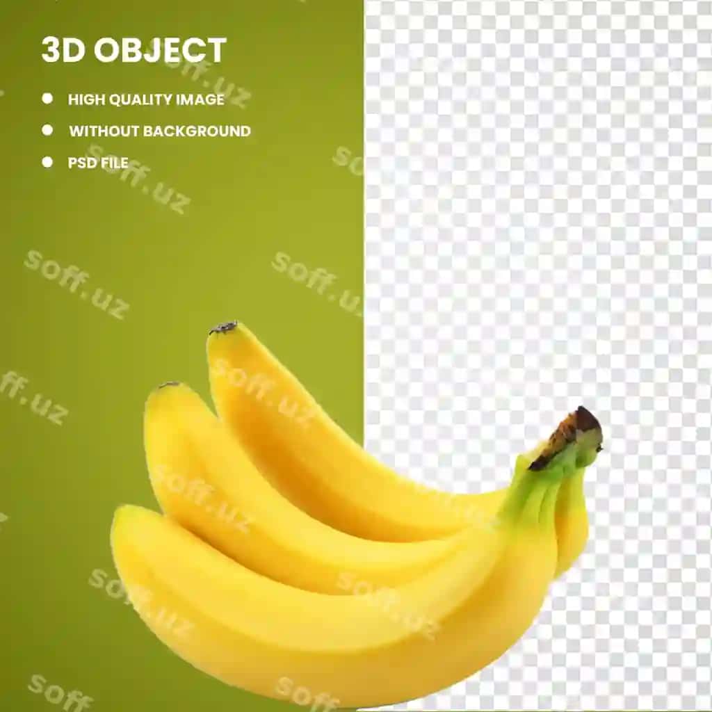 3d banan kukuni meva cavendish banan banan sariq banan meva | 3d banana powder fruit cavendish banana banana yellow banana fruit