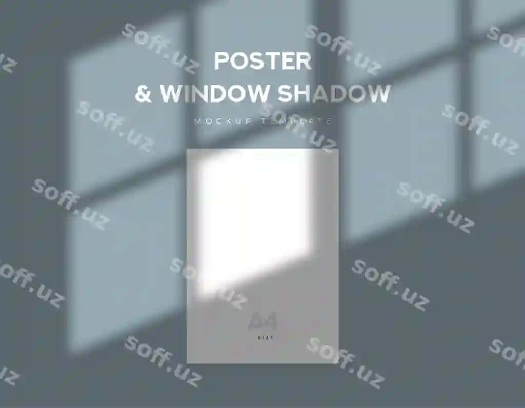 Poster o'lchamida oq varaq derazadagi kecha soya bilan | Poster size white sheet with window evening shadow