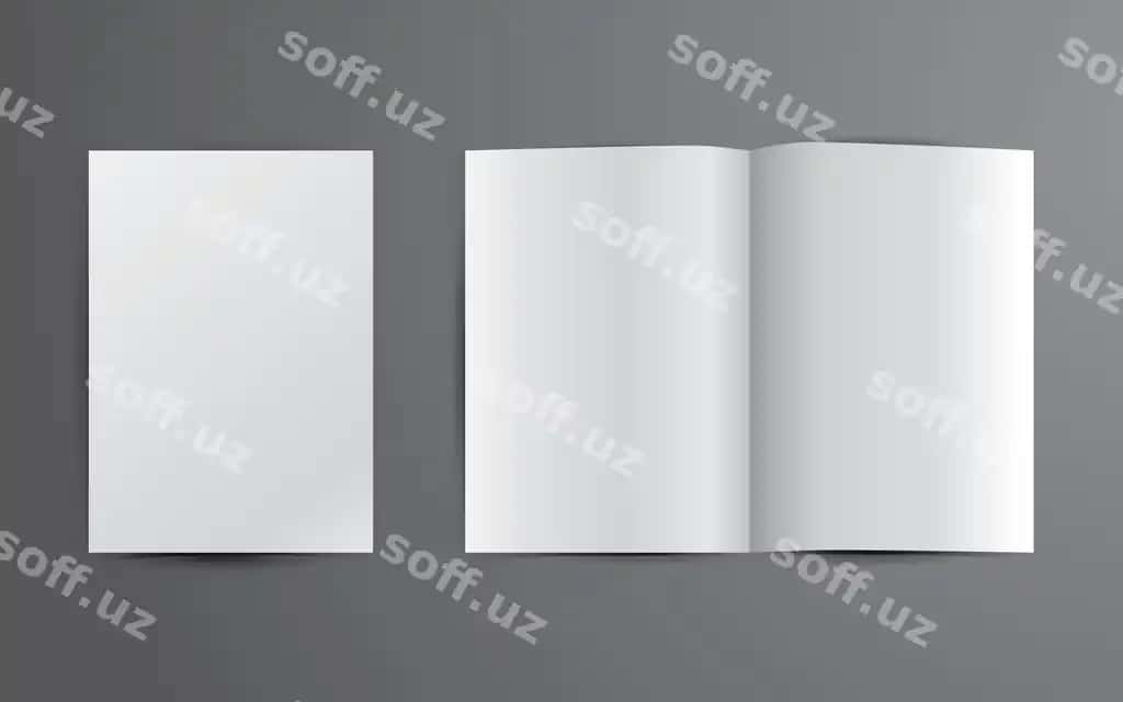 Soxta ma'lumot taqdimoti ikki sahifa bo'sh a4 oq qog'oz | Mock up information presentation two pages blank a4 white paper