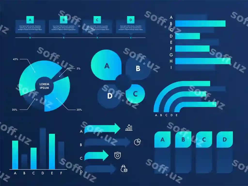 Biznes infografikasi elementlari illyustratsiyasi | Business infographic elements illustration