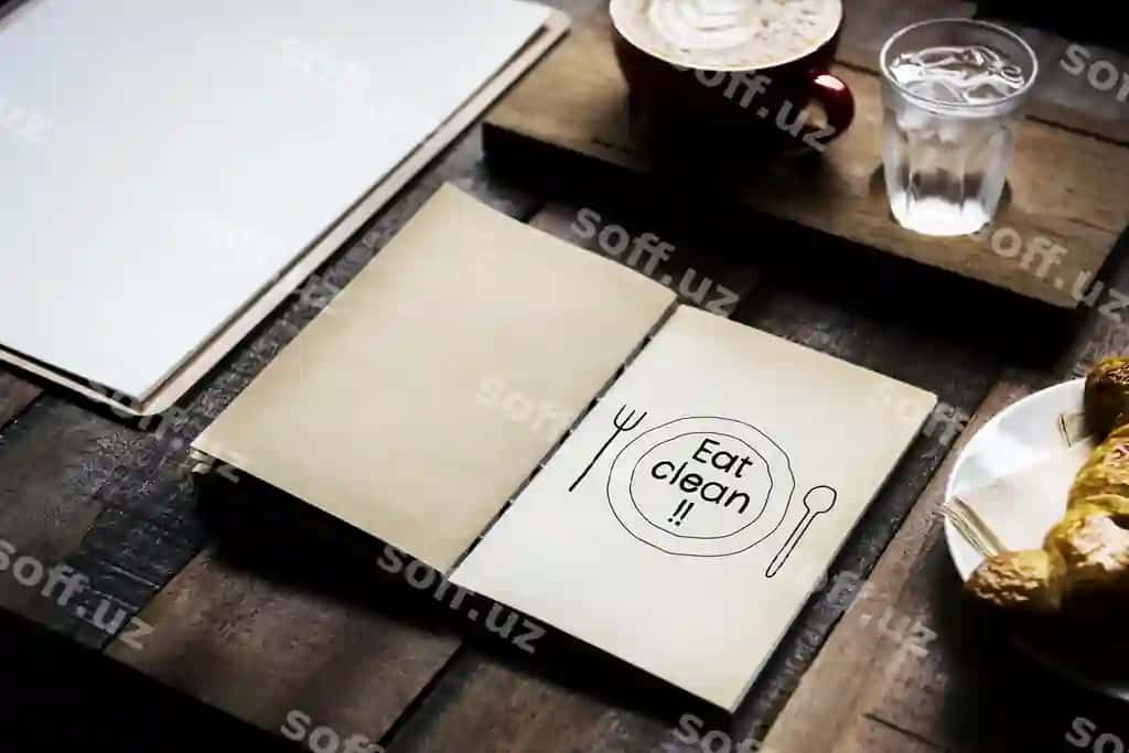 Toza ovqatlanish daftari | Phrase eat clean notebook