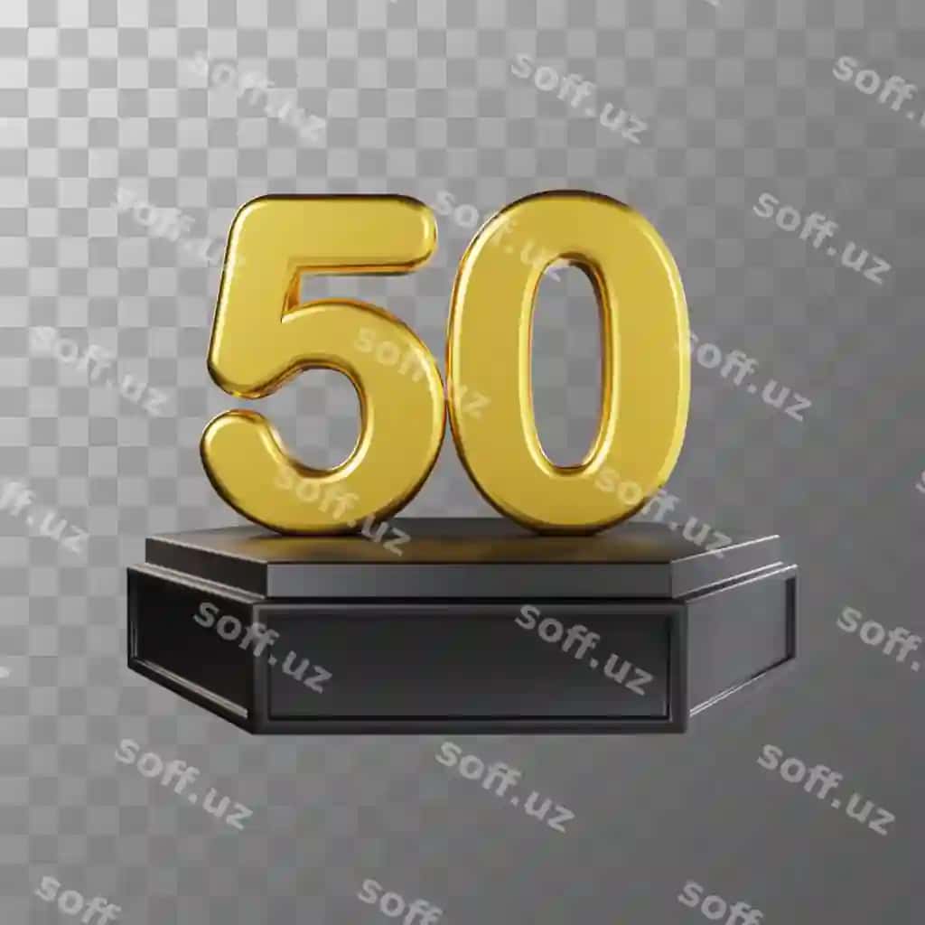 Raqam 50 oltin hasharotli uch oʻlchovli illustratsiyasi | Number 50 golden luxury 3d illustration