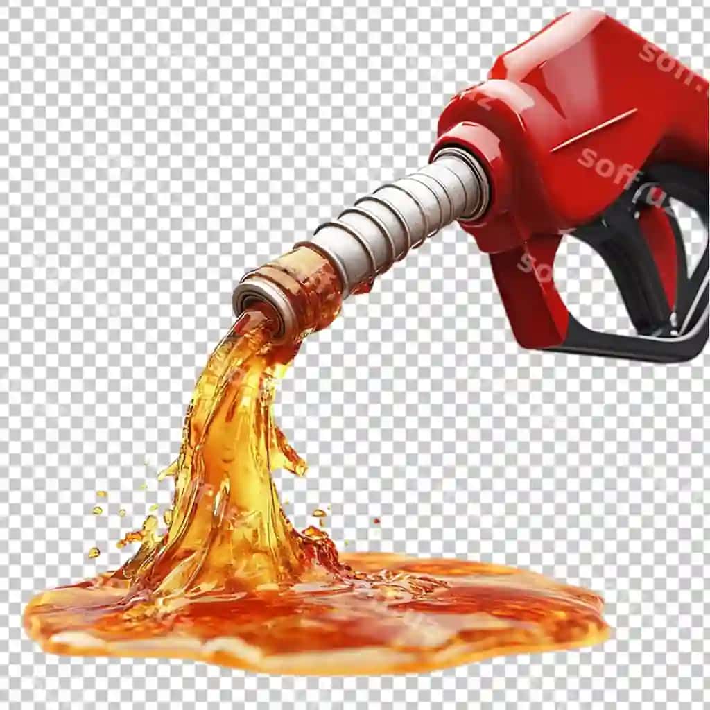 Benzin pistoletdan silaplashmoq oq fonda ajraltirilgan | Petrol splashing out pistol isolated white background