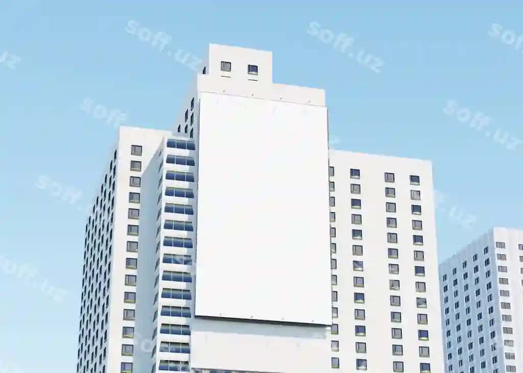 Billboard namuna baland bino ko'cha | Billboard mockup tall building street