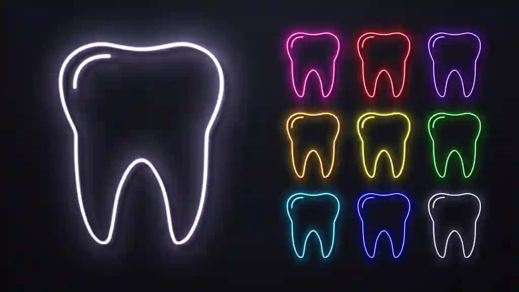 Ildiz bilan yorqin rangli porloq porloq neon tishlarni o'rnating | Set bright colorful shiny glossy neon teeth with root