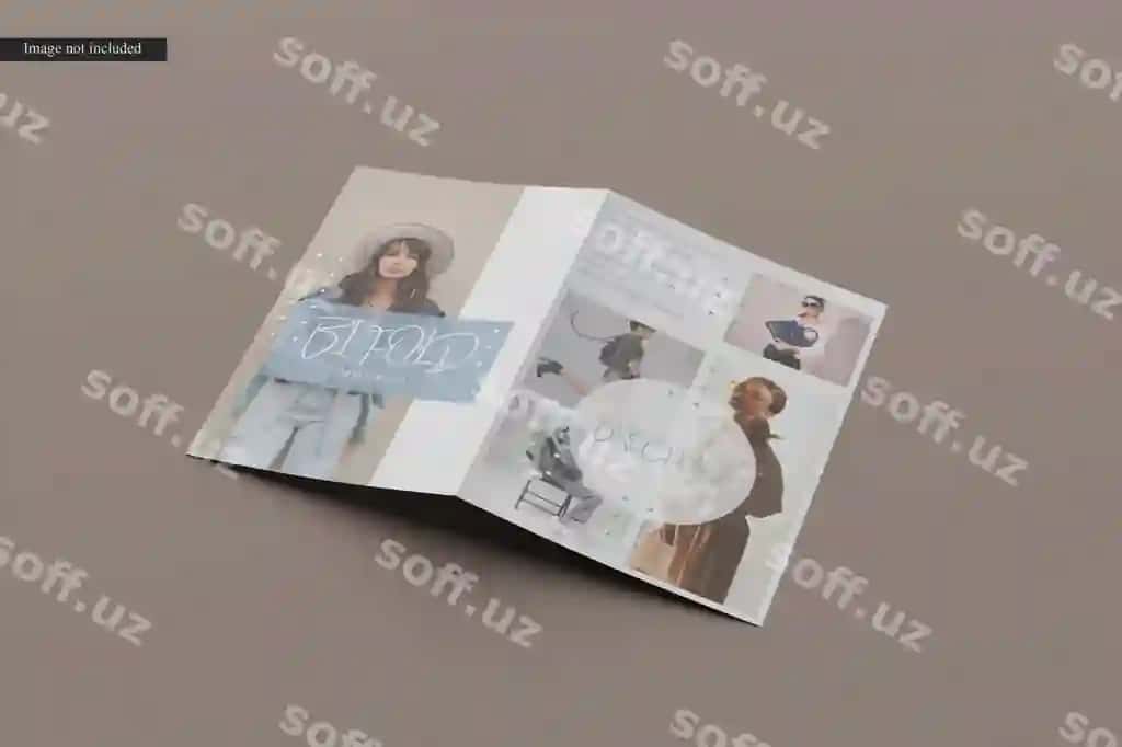 Ikki qismlı broshyur namunasi | Bifold brochure mockup