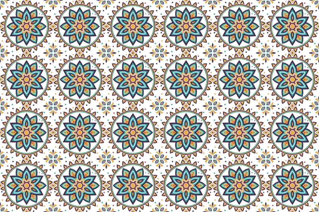 Gulli mandala naqshini takrorlash | Floral mandala repeat pattern