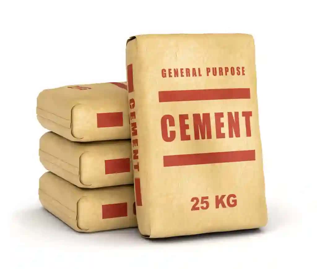 Oq fonda izolyatsiya qilingan tsement qoplari qog'oz qoplari | Cement bags paper sacks isolated white background