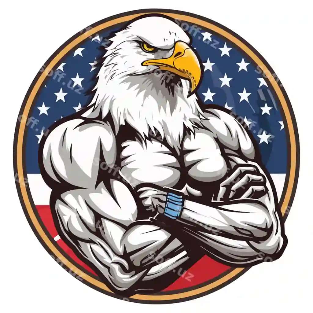 Burgut halqa yulduzlar chiziqlari bilan | Eagle with ring stars stripes