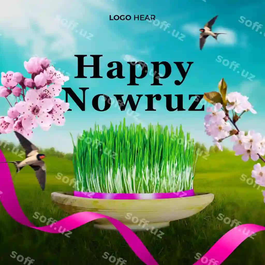 Psd Baxtli Nowruz bayrami Psd post | Psd happy nowruz holiday psd post