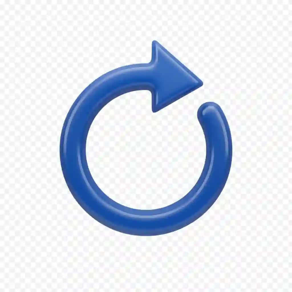 Yaltiroq ko'k 3D yangilash qayta yuklash belgisi | Glossy blue 3d refresh reload icon