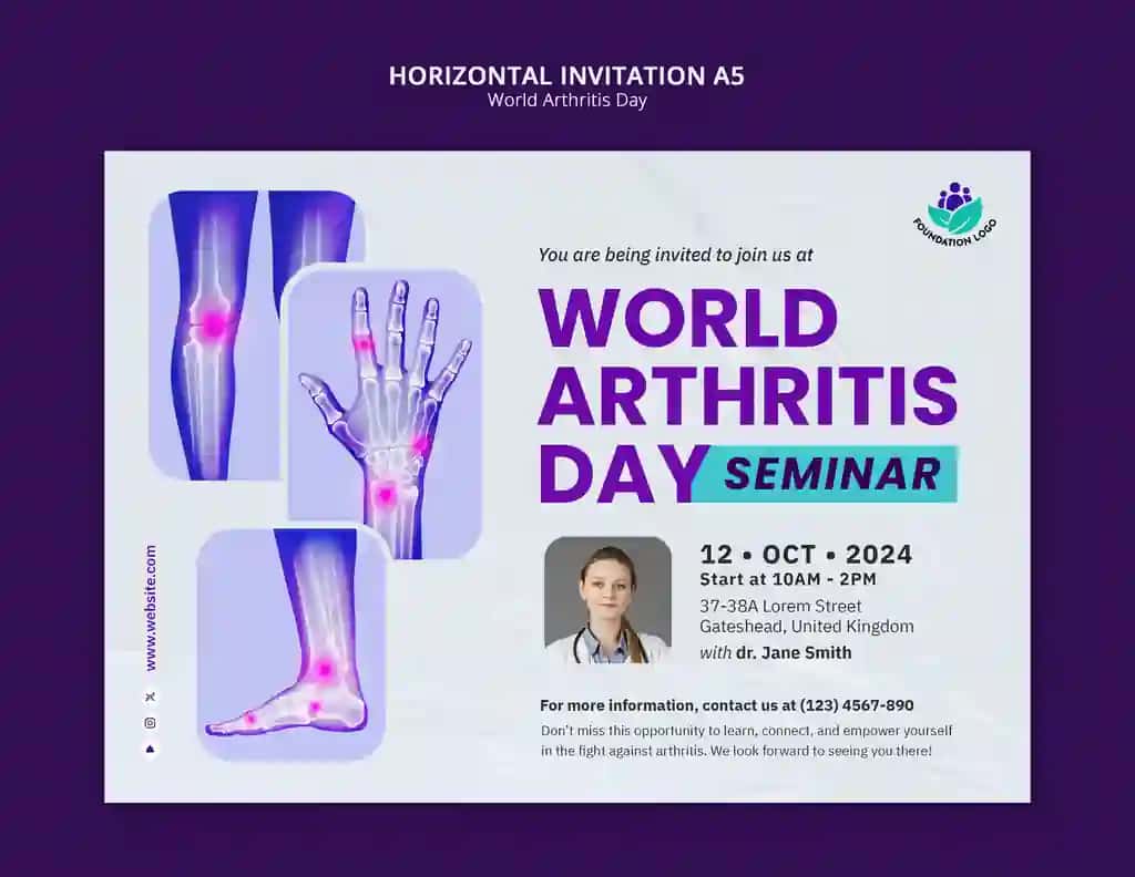 Jahon artrit kuni shablon dizayni | World arthritis day template design