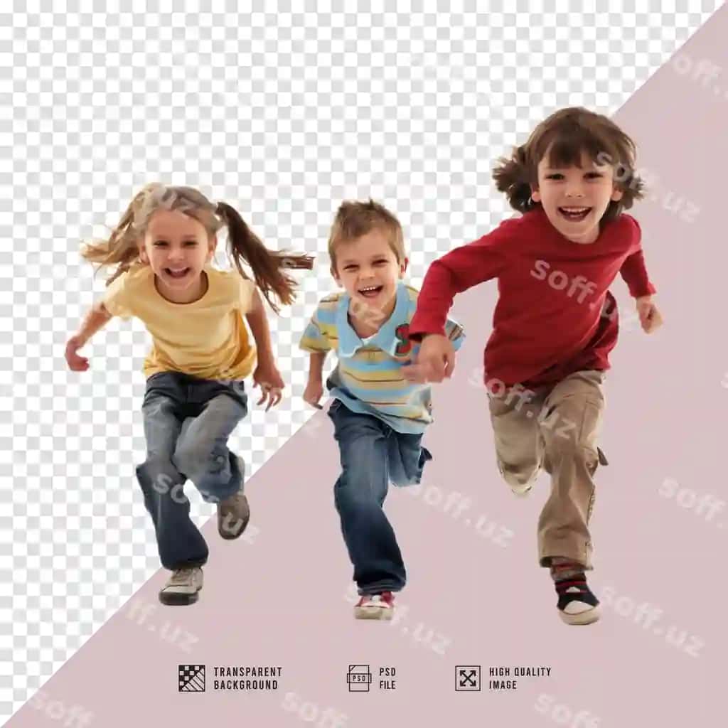 Uch kishik orqa fonsiz HD sifatda yug'ilmoqda. | Three children are running without background hd quality