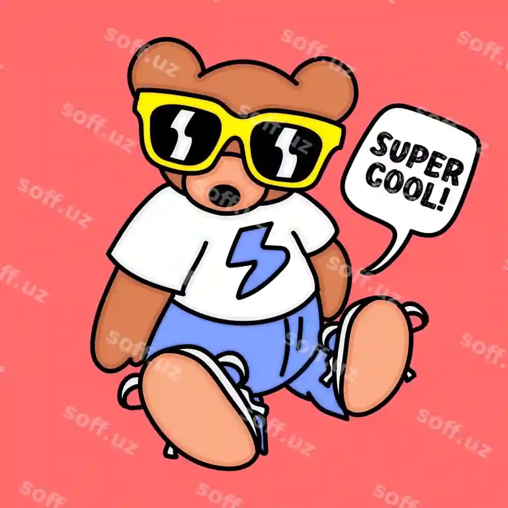 Juda yaxshi ayiq kiyimlar va ko'zlashiq bilan | Super cool bear with clothes sunglasses
