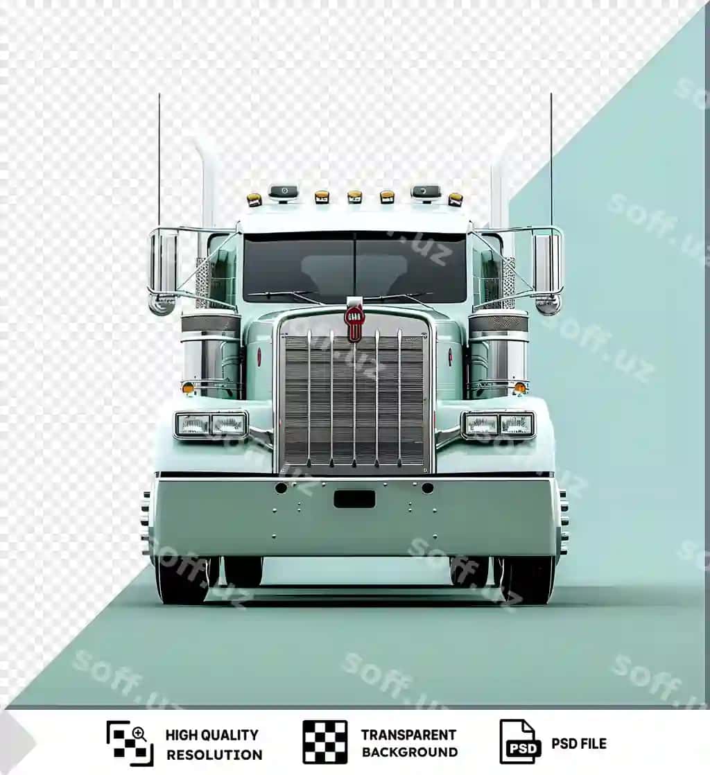 Psd rasm mockup Amerikanskiy yuk avtomobili kumush grill bilan png psd | Psd picture mockup american truck featuring silver grill png psd