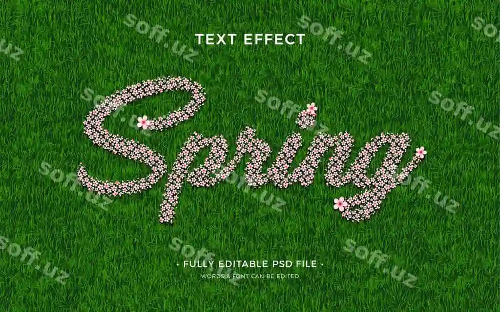Bahor matn effekti | Spring text effect