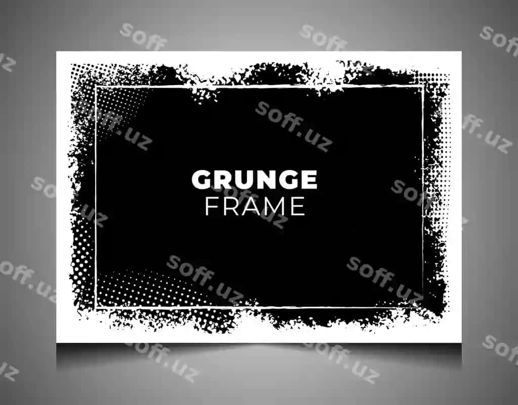 Grunge teksturali fon bilan mavhum vintage qora va oq foto ramka | Abstract vintage black white photo frame with grunge texture background