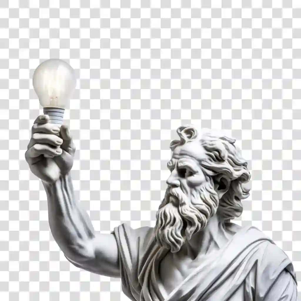 Png yunon haykali Isoning qo'li lampochka lampochkasini ushlab turibdi | Png greek sculpture jesus hand holding light bulb lightbulb female