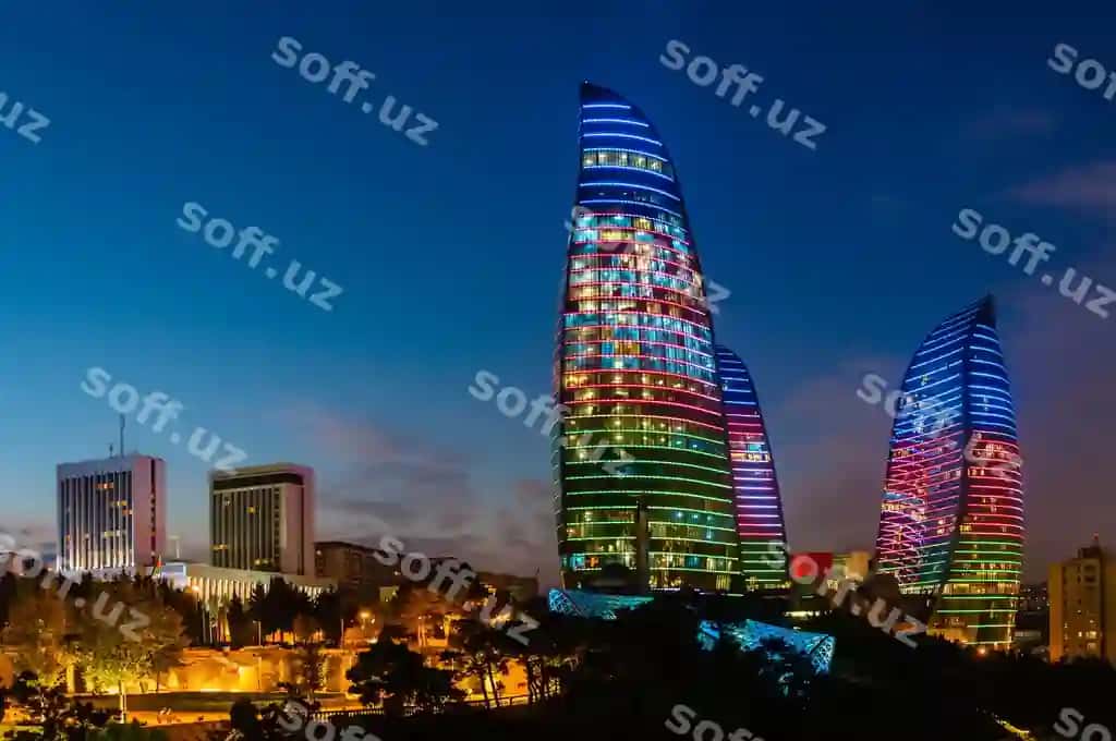 Olov minoralari - bu yangi osmono'par binolar, Boku, Ozarbayjon | Flame towers are new skyscrapers baku azerbaijan