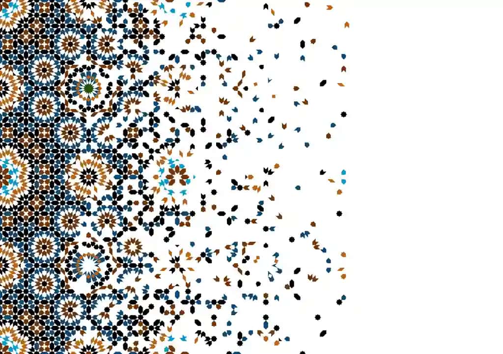 Geometrik naqsh marokash uslubi zellij parchalanish effekti islom | Geometric pattern moroccan style zellij disintegration effect islamic