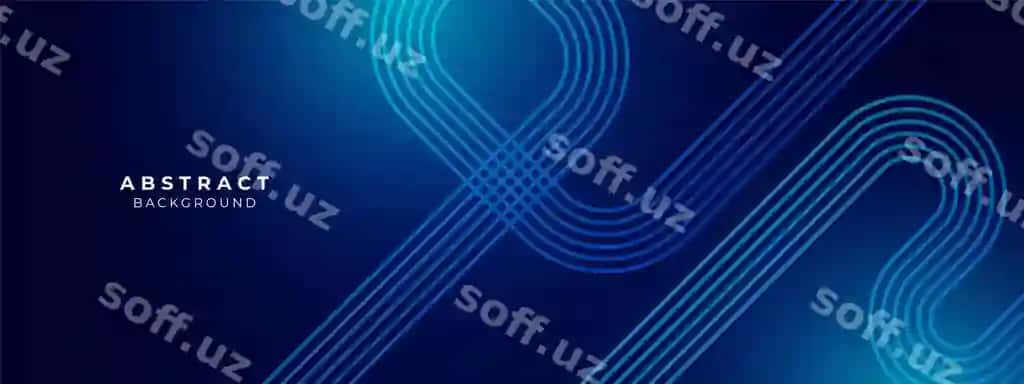 Abstrakt ko'k yorqin geometric chiziqlar qora ko'k orqa fon zamonaviy | Abstract blue glowing geometric lines dark blue background modern