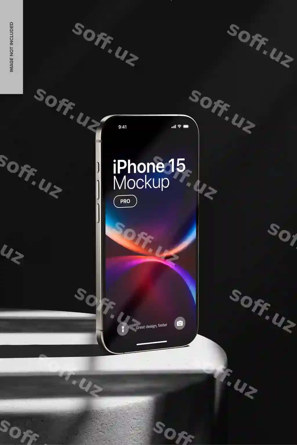 Qorong'u yorug'lik maketining yon ko'rinishi bilan iPhone 15 pro | Iphone 15 pro with dark light mockup side view