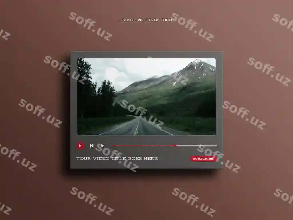 Haqiqiy ko'p vosita video o'ynatuvchi namunasi | Realistic multimedia video player mockup